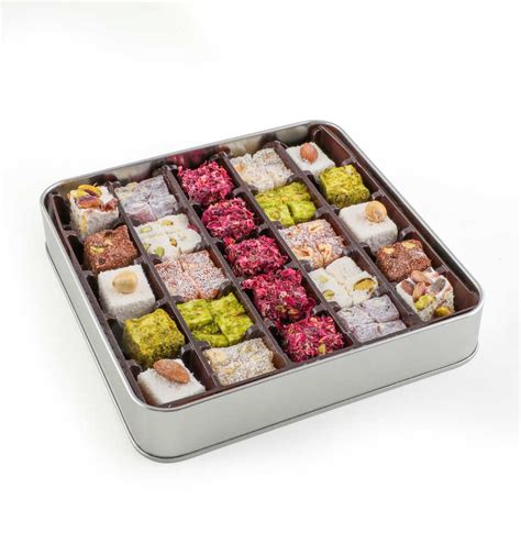 Buy Assorted Turkish Delights With Metal Box Haci Serif 500g Grand Bazaar Istanbul Online