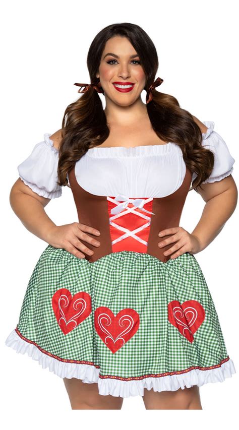 Plus Size Bavarian Babe Costume Sexy German Beer Girl Dress