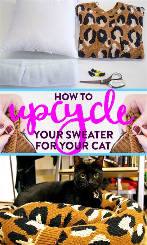 Give Your Cat A Nice Place To Nap By Upcycling Your Old Sweaters Diy