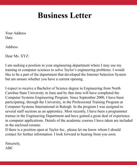 A Business Letter Format 5 Formal Business Letter Format Samples