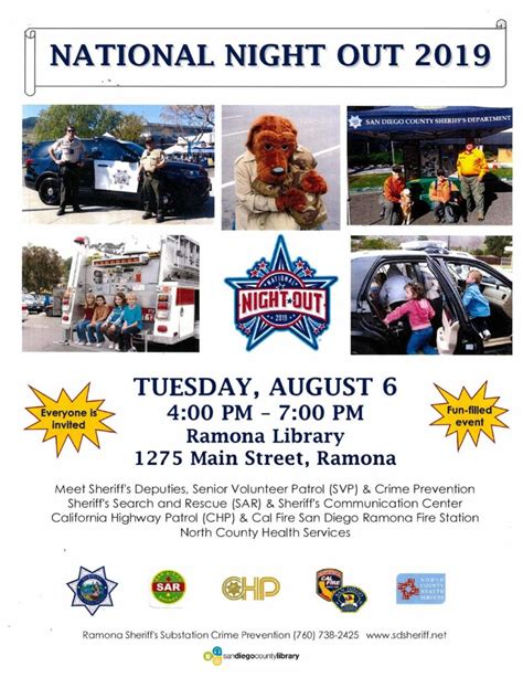 National Night Out 2019 Ramona Events