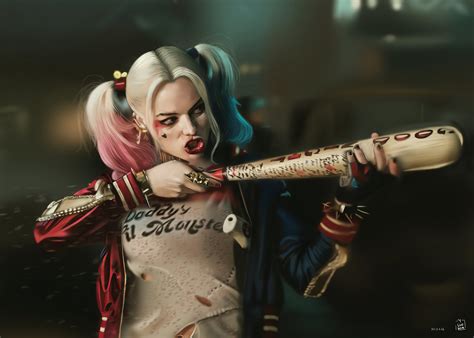Margot Robbie Como Harley Quinn Fanart Fondo De Pantalla Id4833