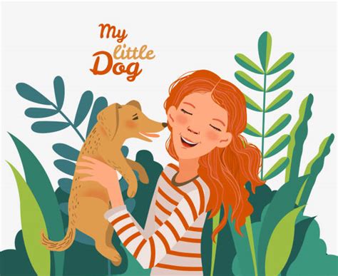 Girl Licked By Dog Illustrations Royalty Free Vector Graphics And Clip