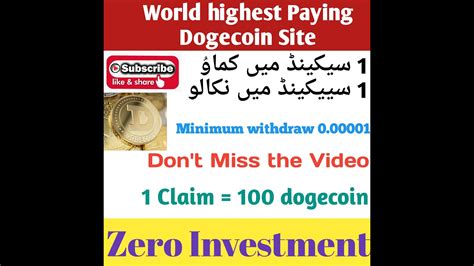 You can't just buy dogecoin with paypal or buy dogecoin with a credit card. World Best Dogecoin claim App/higest dogecoin paying app ...