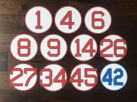 BOSTON RED SOX FENWAY PARK RETIRED NUMBERS PHOTO POSTER TICKET JERSEY