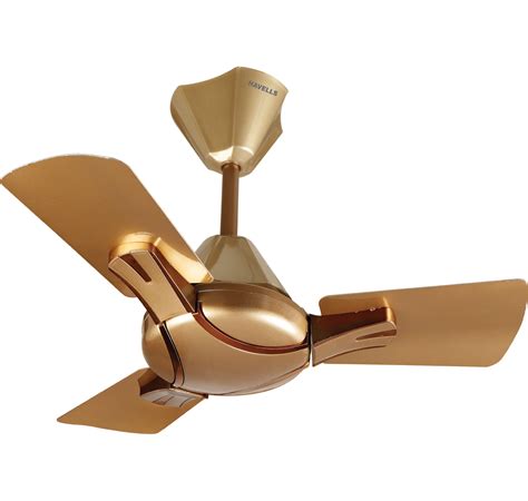 The design of this ceiling fan is inspired with beaten metal finish using mallets of varying weights and wooden handles. Decorative Ceiling Fans with Metallic Finish Design - Havells India
