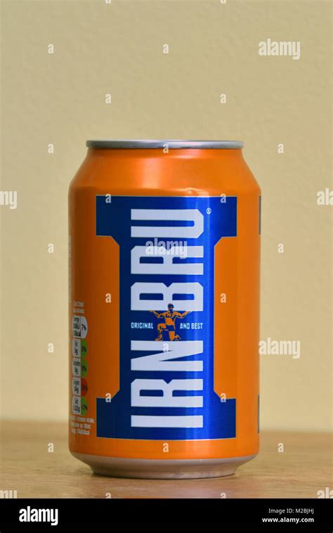 Can Of Irn Bru Original And Best Scottish Carbonated Soft Drink Stock