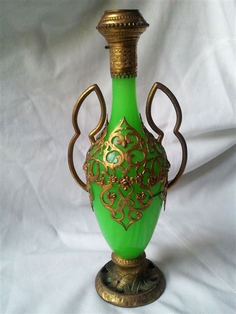Antique French Royal Green Opaline Perfume Bottle Scent Bottle