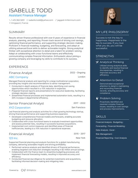 3 Assistant Finance Manager Resume Examples And How To Guide For 2023