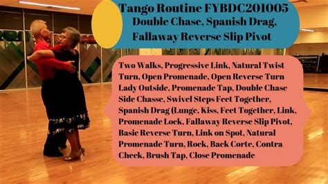 Tango 1 Min Routine Natural Twist Turn Double Chase Spanish Drag Fallaway Reverse Slip Pivot