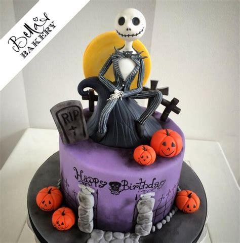 She made the cake using three packet mixes from aldi, adding extra. Jack Skellington - Cake by Bella's Bakery | Nightmare before christmas cake, Jack skellington ...