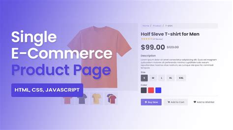 Single E Commerce Product Page Design Using Pure Css And Vanilla