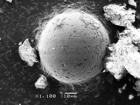 A Micro Spherule With A Quite Compact Orange Skin Type Surface