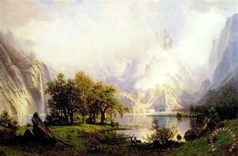 Albert Bierstadt Rocky Mountain Landscape Painting Rocky Mountain
