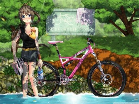Pin On Anime Girls On Bicycles