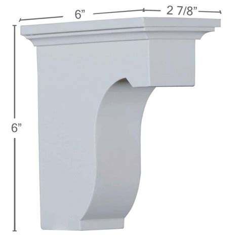 Ekena Millwork White Legacy Urethane Corbel 2 78 In X 6 In X 6 In