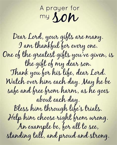 Dear Lord Please Hear My Prayer For My Son Prayer For My Son Prayer