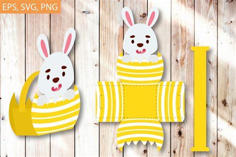 Easter Bunny Party Favor Candy Box Template SVG (1852650) | SVGs