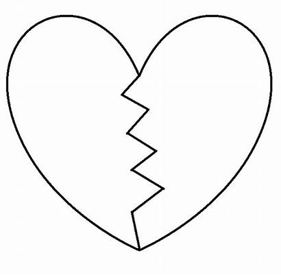 Broken Heart Pages Drawing Silhouette Coloring Heartbreak
