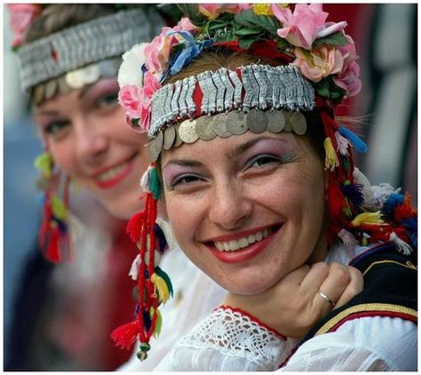 Beautiful Girl In Traditional Bulgarian Costume We Are The World