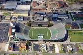Marshall University Thundering Herd - low aerial looking north at Joan ...