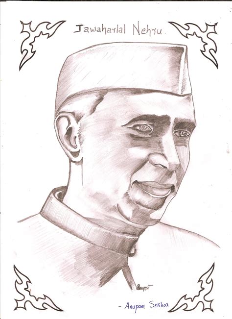 Sketch Of Pandit Jawaharlal Nehru