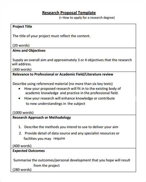 A research question is a starting step for writing a research hypothesis in a dissertation. Research Proposal Templates | 10+ Free Printable Word ...