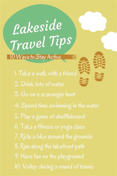 In other words, you stay in a person's home for maintenance and security purpose while they are traveling on vacation. Travel Tips: Top 10 Ways to Stay Active At Lakeside - The ...