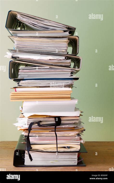 A Stack Of Files Stock Photo Alamy