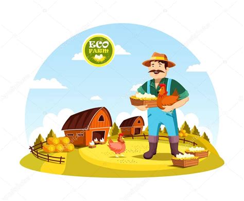 Sketch illustration of a farmer with a pitchfork collecting hay. Homem de agricultor dos desenhos animados segurando os ...