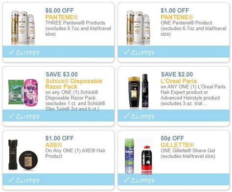 Top 6 Personal Care Coupons To Print Now Save On Pantene Axe And More