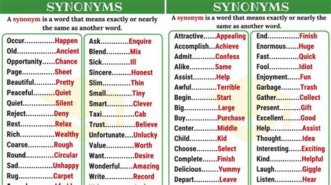 60 Super Useful Synonyms In English To Expand Your Vocabulary Part I Youtube