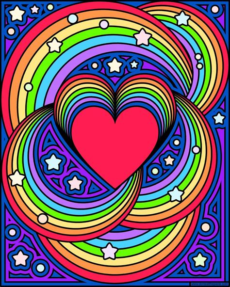 Rainbow Heart Coloring Page Ideas Https Coloring Draw Pages Dev