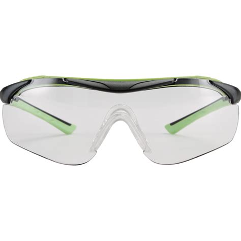 3m sport design performance safety glasses — black green frame clear lens model 47100 wz4