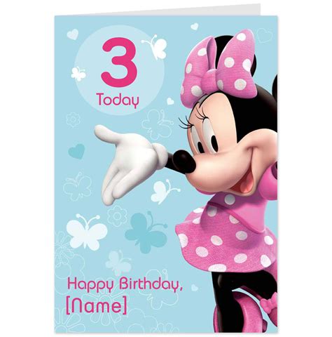 Printable Minnie Mouse Birthday Card Printable Templates