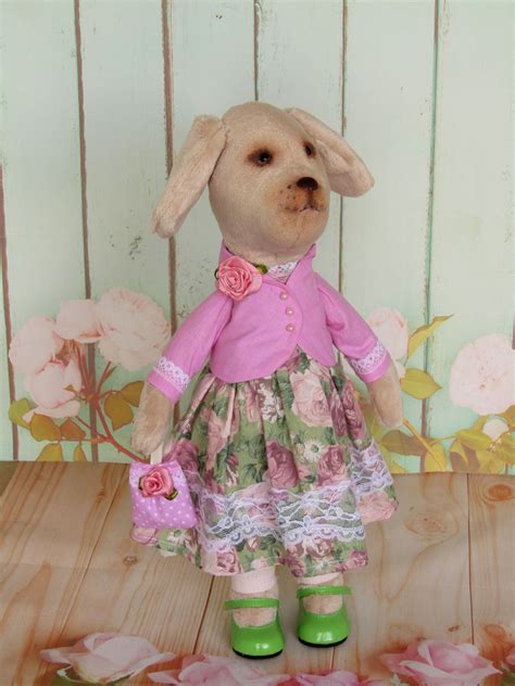 Ooak Dog Handmade Doll Dog Toy Animal Stuffed Dog Stuffed Etsy