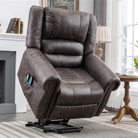 MEETWARM Large Power Lift Electric Recliner Chair With Massage And Heat Overstuffed Wide