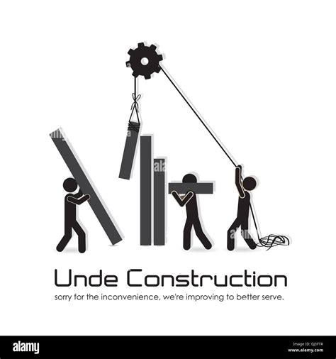 Under Construction Building With Bars Silhouettes Vector Illustr Stock