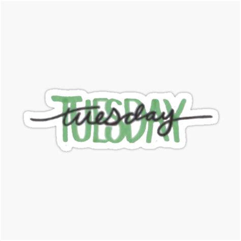 Tuesday Aesthetic Title Sticker For Sale By Lillyheart1234 Redbubble