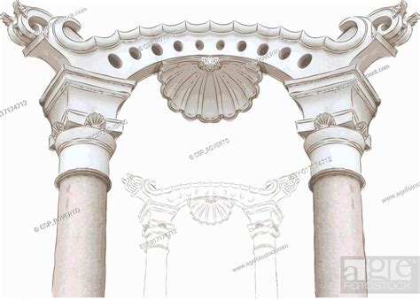 Classic Arch And Columns Sketch Stock Vector Vector And Low Budget Royalty Free Image Pic