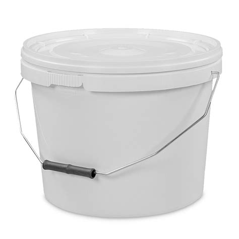 10l Tamper Evident White Plastic Buckets With Lid Hando Plastics