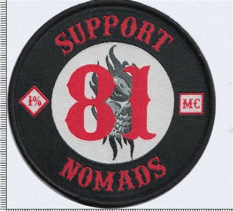 There might be slightly difference in color, because of the computer monitor settings. SUPPORT 81 NOMADS MC Angels 666 Hells vest patch Outlaw ...