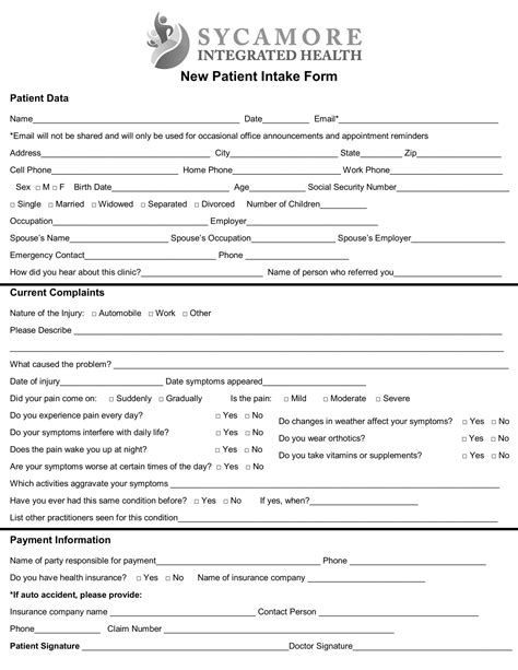 Free New Patient Intake Forms In Pdf Ms Word Excel Sexiz Pix