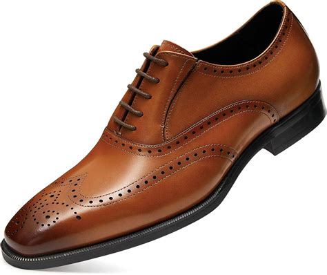 Frasoicus Mens Dress Shoes With Genuine Leather In Classic Brogue