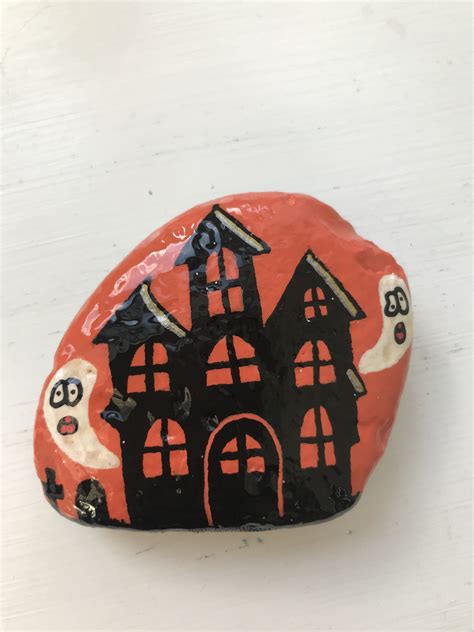 Haunted House Painted Rock Painted Rocks House Painting Rock