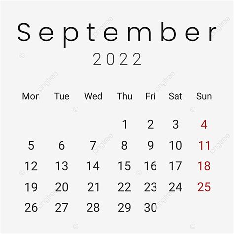 September Calendar Vector Design Images Simple September 2022 Calendar