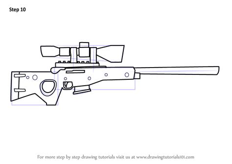 How To Draw Bolt Action Sniper Rifle From Fortnite Fortnite Step By