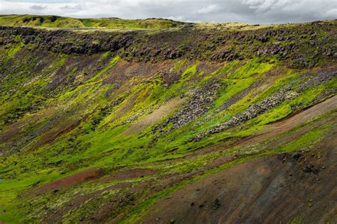 Wonderful Icelandic Nature Landscape View From The Top High Mountains