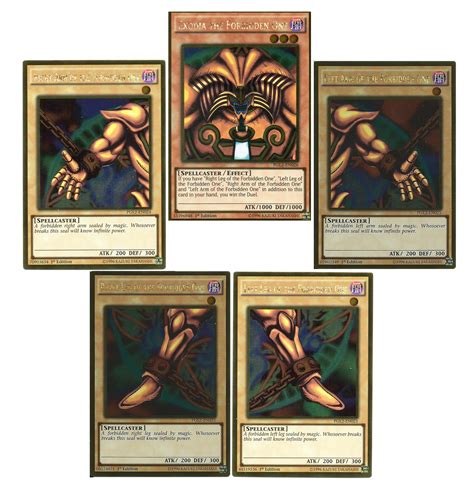 Find directly matching deck lists and related cards! Yugioh Exodia The Forbidden One Full Card Set Premium Gold Return Of The Bling E Auctions - Buy ...