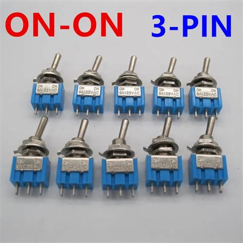 Pc LOT Blue Mini Switch MTS Pin SPDT ON ON A VAC Miniature Toggle Switches In